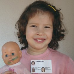 Voorbeeld van een ID kaartje voor een kind