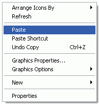Paste new icon on desktop