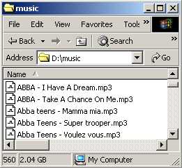 Folder with music files